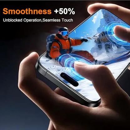 OneFish Privacy Screen Protector for iPhone 17 Anti-Spy Tempered Glass Dust-Free Bubble-Free Anti-Fingerprint 9H Scratch Protection & Hassle-Free Installation Frame [2-Pack] - size: iPhone 17