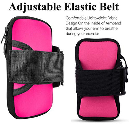 Armband Cell Phone Holder for Running Women,iPhone Armband 17 16 16e 15 14 13 12 11 Pro Max Xs Xr X Plus SE Mini,Samsung Galaxy S26 S25 S24 S23 S21 Ultra Note Key Pouch,Exercise Arm Bands Bag - color: 3-Pink