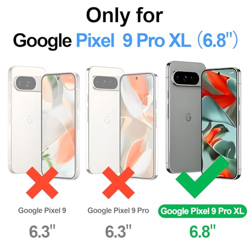 SkyEagle Compatible with Magsafe 2 in 1 Detachable Google Pixel 9 Pro XL Wallet Case with Card Holder,Women Men Magnetic PU Leather Phone Case RFID Blocking Flip Kickstand Credit Slots,Carbon Black - color: Carbon Black, size: Google Pixel 9 Pro XL 6.8"