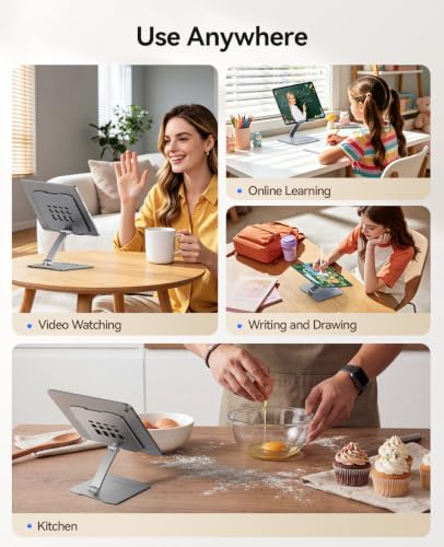 ORICO Sturdy Aluminum Foldable Tablet Stand, Fits iPad 12.9", FB1, Gray - color: Gray