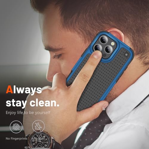 Designed for iPhone 16 Pro Max Case 2 in 1 Gift Militay Grade Drop Protective Rugged Heavy Duty Cover Shockproof Case for iPhone 16 Pro Max Phone Case for Women Men Boy Girl (Blue) - color: Blue