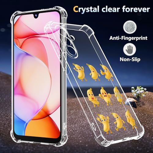 Phone Case for Samsung Galaxy A17 5G Case, Samsung A17 5G Case with Tempered Glass Screen Protector, Soft Flexible TPU Slim Fit Shockproof Phone Cover for Women Men Girl Boy (Clear-Meme) - color: Clear-Meme
