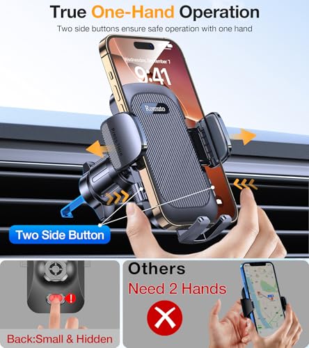 Romuto Phone Holders for Your Car Phone Holder Mount【90+LBS Suction Cup】 - color: Black