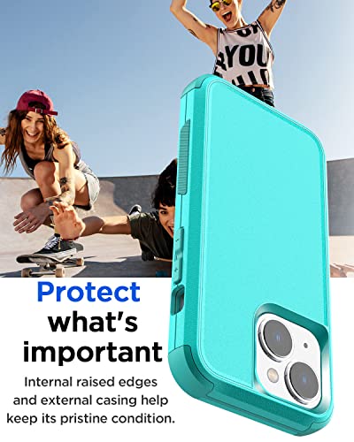 AICase Rugged Case for iPhone 13,Heavy Duty 3-Layer Pocket-Friendly Durable Military Grade Protection Shockproof/Drop Proof Protective Cover for iPhone 13 6.1 inch_3 Mint - color: Mint