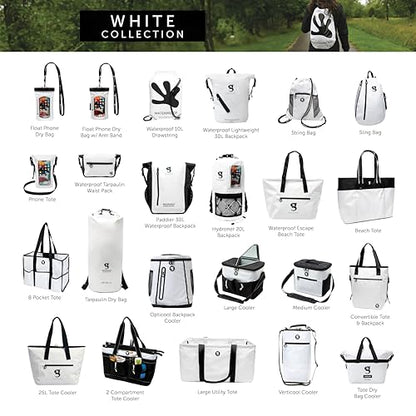 geckobrands Waterproof Phone Tote with 2L Dry Bag and Adjustable Strap – Protect Your Phone and Valuables While on The Go White - color: White