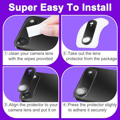 2 Pack Camera Lens Protector for iPhone 17 Air [ Drop Protection ] AR Tempered Glass Strong Adsorption Metal Camera Cover Screen | Light Gold Finish