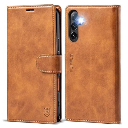 FLIPALM Wallet Case for Samsung Galaxy A37 5G, Card Holder, Grayish-Brown | Card Holder, RFID Blocking, PU Leather Folio Flip, Kickstand, Protective Shockproof Cover - color: Grayish-brown