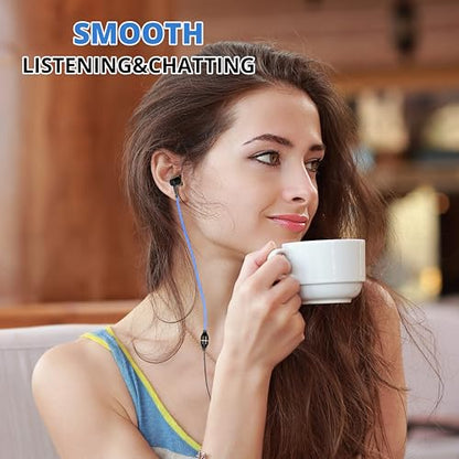 KINDEN Air Tube Earbuds Headphone Binaural Earphones with Microphone Noise Cancelling for Phone,Pad,Pod,HTC,Sony,Mp3 Players - color: Blue