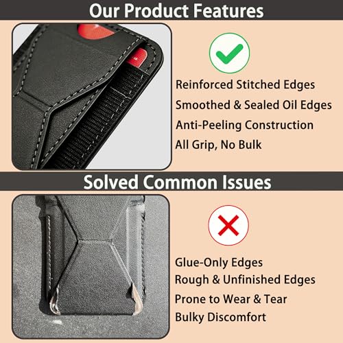 for MagSafe Wallet, Slim Magnetic Wallet Stand with Magnetic Card Holder, Mag Safe Wallets with Phone Stand fits 5 Cards MagSafe Case iPhone 17/16/15/14/13/12 Series, Minimalist RFID, Black