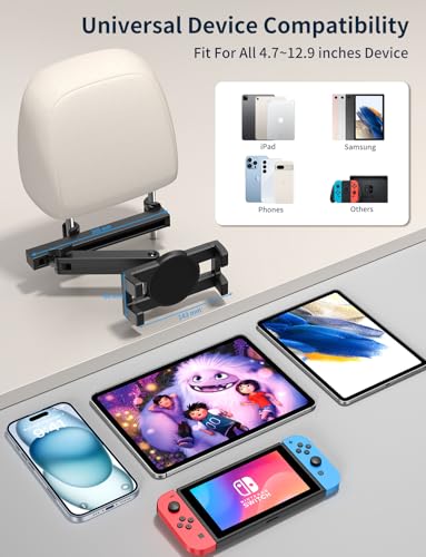 Tablet Holder for Car Headrest, ipad Car Holder Back Seat, Road Essentials - style: Car headrest holder