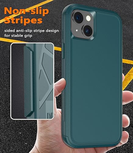 Diverbox for iPhone 15 Pro Case [Shockproof] [Dropproof] [Tempered Glass Screen Protector ],Heavy Duty Protection Phone Case Cover for Apple iPhone 15 Pro 6.1 inch (Dark Green) - color: Dark Green