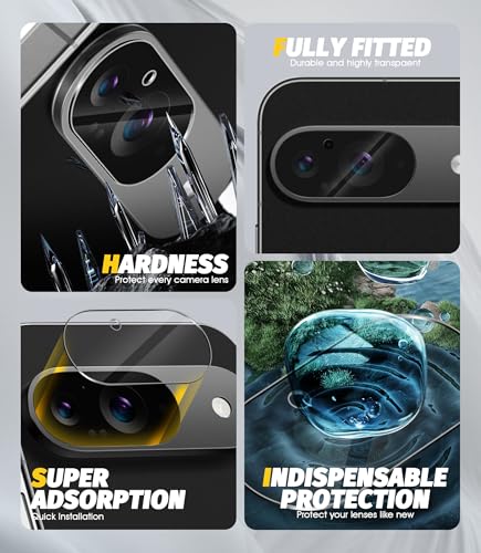 Orzero (3 Pack) Camera Lens Protector Compatible for Google Pixel 9 (6.3 inch) Protector de Cámera Case Friendly Tempered Glass 9H High Definition Microphone Cutout Anti-Scratch - size: Google Pixel 9 (6.3 inch)