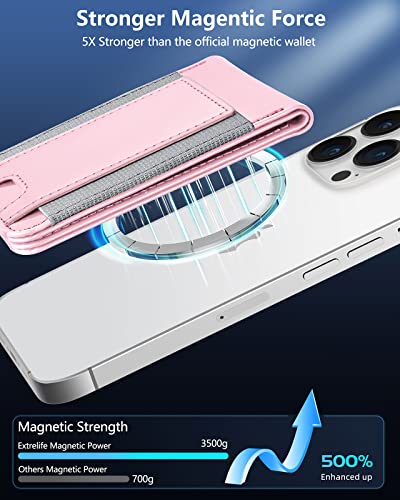 for MagSafe Wallet with Adjustable Stand, 9 Card Holder, Open ID Window - color: Soft Blush Pink