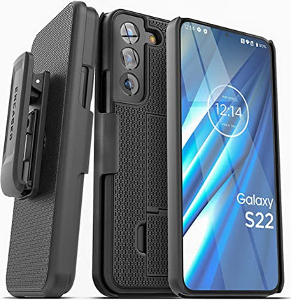 DuraClip Designed for Samsung Galaxy S22 Belt Clip Case, Slim Phone Case with Holster (S22) - size: S22