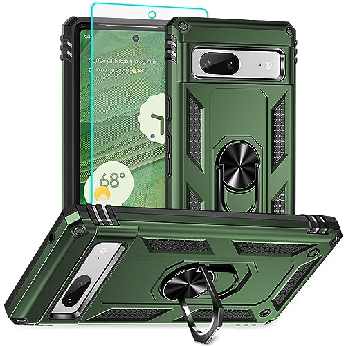 for Pixel 7a Case, Google Pixel 7A Phone Case with HD Screen Protector, [Military Grade 16ft. Drop Tested] Ring Shockproof Protective Phone Case for Google Pixel 7a,ArmyGreen - color: Army Green, size: Google Pixel 7a Case