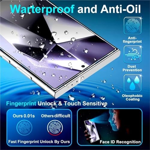 XDesign [2+2 Pack Galaxy S24 Ultra Screen Protector, 9H Tempered Glass Scratch Resistant, Ultrasonic Fingerprint Support, For Samsung Galaxy S24 Ultra 5G 6.8 Inch Glass Screen Protector - size: for Galaxy S24 Ultra 6.8"