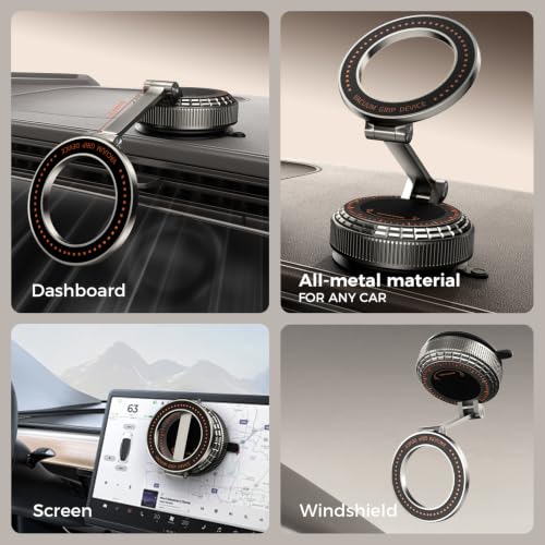 Metal Magnetic Car Phone Holder for Magsafe Phone, Dark Gray - color: Dark Gray