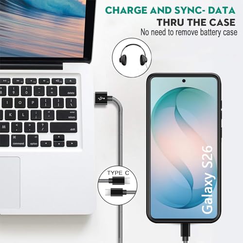 Battery Case for Galaxy S26, 10000mAh High Capacity Portable Rechargeable Protective Case Supported Qi Wireless Charging Compatible with Galaxy S26 (6.3 inch) Extended Battery Charger Cover -Black - size: Galaxy S26