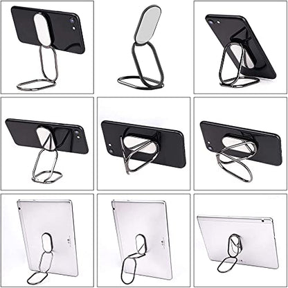 Phone Ring Holder Finger Kickstand, Foldable 360° Rotation Cellphone Grip for Desk, Office Desktop, Cell Phone Stand Compatible with iPhone iPad Smartphones Tablets (with Magnetic Car Mount) - color: Dark Grey