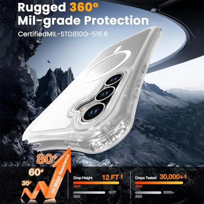 WRJ Magnetic Matte for Samsung Galaxy S26 FE Case,Samsung S25 FE Case [Fit for MagSafe][Military Grade Drop Protection] Translucent Shockproof Protective Phone Case-Clear - color: Clear, style: Matte