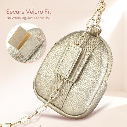 UKON Adjustable Phone Lanyard Crossbody Strap With Wallet Clip-and-Go Strap with Zippered Pouch Widened Phone String for iPhone Hands-Free for Travelling Concerts - color: Gold