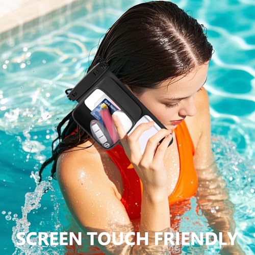 Double Space Waterproof Phone Pouch (2 Pack) - Universal Waterproof Phone Lanyard Case Compatible with iPhone 16/15/14/13/12 Pro Max & Smartphones up to 8", Essential Dry Bag for Beach (color-5)