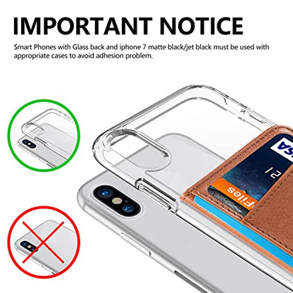 Wallet Stick on Phone Case, Credit Card Holder for Back of Phone Cases Flip Leather Wallet Sleeve Pouch Compatible with iPhone, Samsung Galaxy Android Most Smartphones Brown - color: Brown