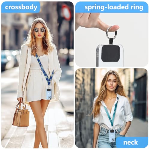 2 Pack Phone Lanyard Cell Phone Lanyard Crossbody Adjustable Phone Strap for Use Around the Neck Cell Phone Lanyard - color: Blue Ocean
