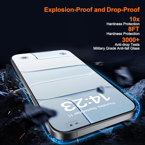 OneFish Privacy Screen Protector for iPhone 17 Anti-Spy Tempered Glass Dust-Free Bubble-Free Anti-Fingerprint 9H Scratch Protection & Hassle-Free Installation Frame [2-Pack] - size: iPhone 17