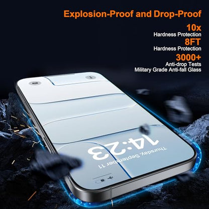 OneFish Privacy Screen Protector for iPhone 17 Anti-Spy Tempered Glass Dust-Free Bubble-Free Anti-Fingerprint 9H Scratch Protection & Hassle-Free Installation Frame [2-Pack] - size: iPhone 17