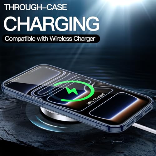JETech Case for iPhone 17 Pro, Anti-Yellowing, Deep Blue | Shockproof Protection, Scratch Resistant Hard PC Back, Durable Transparent TPU Bumper - color: Deep Blue, size: iPhone 17 Pro