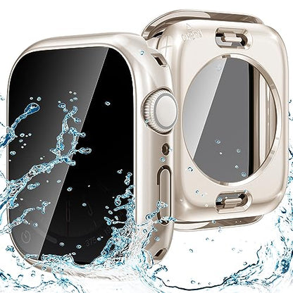Goton Privacy Waterproof Case for Apple Watch 45mm Series 9/8/7 - color: Starlight, size: 45mm