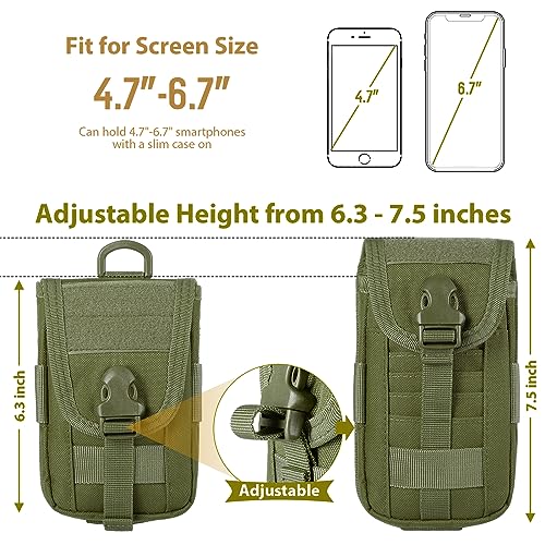 SOWHUP Tactical Molle Pouch Cell Phone Pouch Holster Small Utility EDC Pouch Gadget Organizer Bag - color: Army Green2