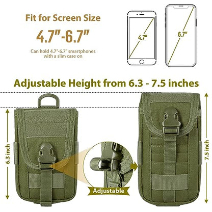 SOWHUP Tactical Molle Pouch Cell Phone Pouch Holster Small Utility EDC Pouch Gadget Organizer Bag - color: Army Green2