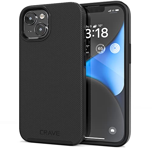 Crave Dual Guard for iPhone 14, Shockproof Protection Dual Layer Case for Apple iPhone 14 (6.1") - Black - color: Black