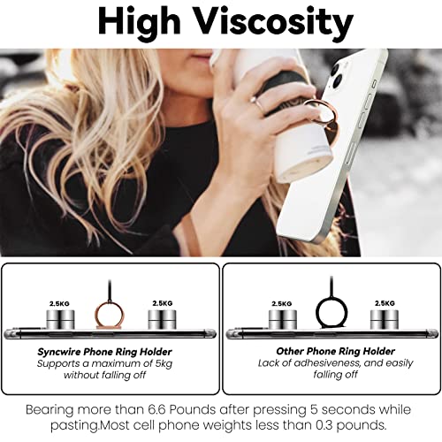 Metal Cell Phone Ring Holder Finger Ring Stand, 360 Degree Rotation Ring Kickstand Grip Holder for Magnetic Car Mount, Rose Gold - color: Rose Gold