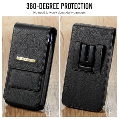 Holster for iPhone 17 Pro Max, Galaxy S26 Ultra S25 Ultra S24 Ultra S23 Ultra Note S22 Ultra, Premium Leather Pouch with Belt Clip Phone Holster Belt Case(Black, X-Large) - color: Black, size: X-Large