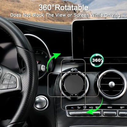 MagSafe Car Mount for Mercedes-Benz, Round Air Vent Holder with Strong Magnet, Compatible with Mercedes Benz GLC, C-Class, E-Class, A/B-Class, GLC/GLB/GLA/Sprinter, Mercedes Benz Accessories - style: Magsafe