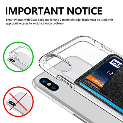 Wallet Stick on Phone Case, Credit Card Holder for Back of Phone Cases Flip Leather Wallet Sleeve Pouch Compatible with iPhone, Samsung Galaxy Android Most Smartphones Black - color: Black