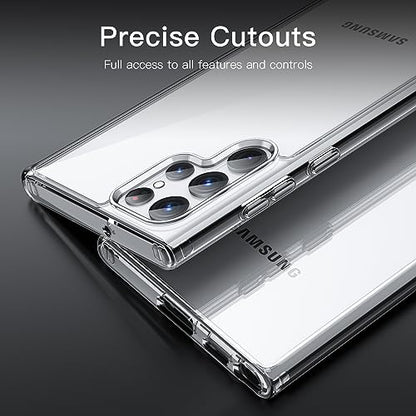 JETech Case for Samsung Galaxy S22 Ultra, Anti-Yellowing, Clear | Shockproof Protection, Scratch Resistant Hard PC Back, Durable Transparent TPU Bumper - color: Clear