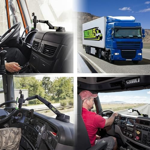 Truckules Truck Phone Mount, 16.9" Long Holder, 18 Wheeler, Green - color: Green