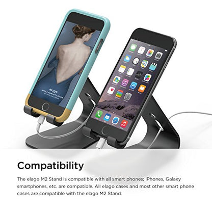elago M2 Stand for All iPhones and Galaxy Smartphones (Angled Support for FaceTime) (Black) - color: Black