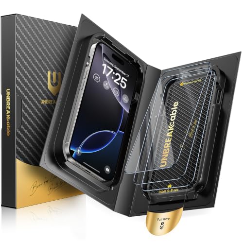 UNBREAKcable iPhone 16 Pro Full-Coverage Screen Protector - 3 Pack | Quick-Install Box, Edge-to-Edge Coverage, 9H Hardness, Ultra HD Clarity, Daily Protection, Smooth Touch - size: iPhone 16 Pro