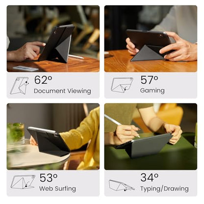 PITAKA for iPad mini A17 Pro Case, 4 Intuitive Angles, Folio2-Black - color: Black