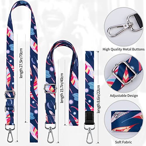 Phone Lanyards, Wrist Lanyards, Adjustable Neck Strap Feather - color: Blue red