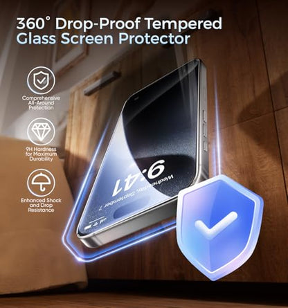 MAGIC JOHN 3rd Gen Upgraded for iPhone 15 Pro Screen Protector Easy Install - size: iPhone 15 Pro-6.1''