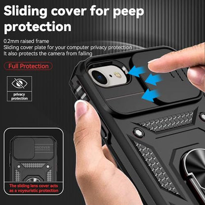 SunStory Compatible with iPhone SE 2022/2020/3rd/2rd / 6/7/8 Case with HD Screen Protector & Slide Camera Cover & Kickstand, [Military-Grade] Phone Case for iPhone SE 2020/2022/6/7/8 (BBlack) - color: BBlack