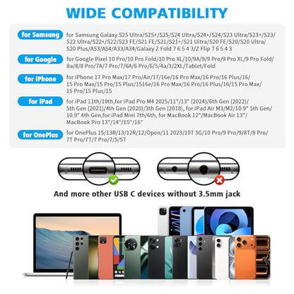 USB C Earbuds Wired for iPad/iPhone 18 Pro Max Duo 17 Air Plus, Silver - color: Silver