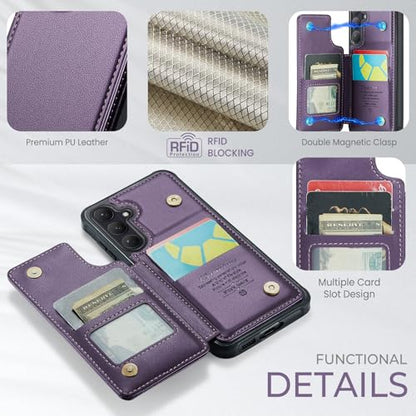 Kowauri for Samsung Galaxy S26 Case, PU Leather Wallet Case for Women Men with RFID Blocking Card Holder Slot Magnetic Closure Shockproof Protective Phone Cover for Samsung Galaxy S26 (Purple) - color: Purple