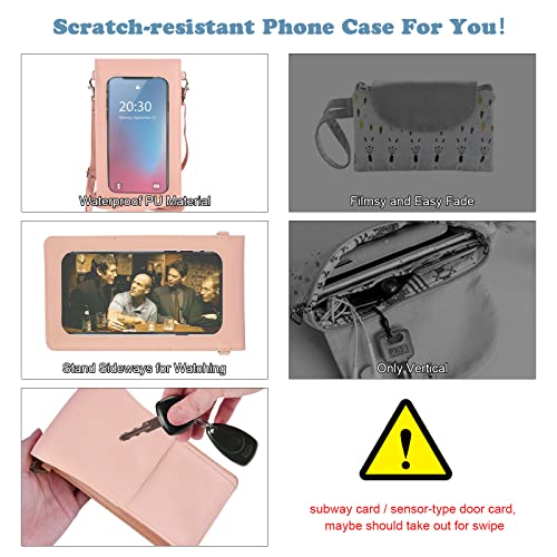 Pink Touchscreen Phone Purse Crossbody for Women - color: Pink